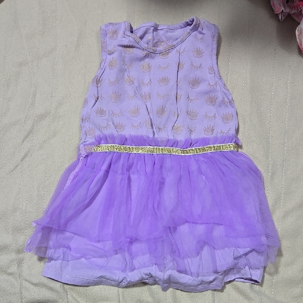Egg New York Purple Sleeveless Dress with Gold Accents